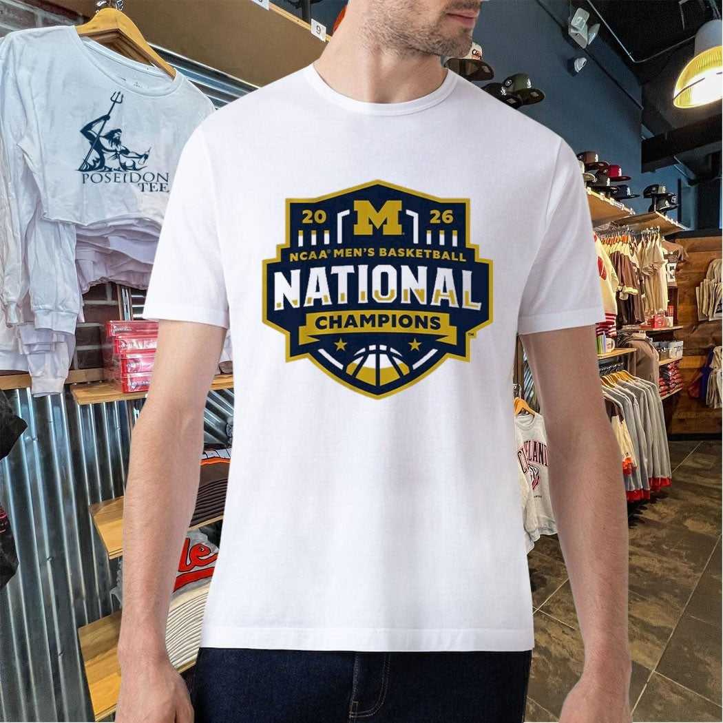 Michigan Wolverines MBB 2026 National Champions Logo - Adult & Kids T-Shirts, Sweatshirts & Hoodies apparel design preview 5