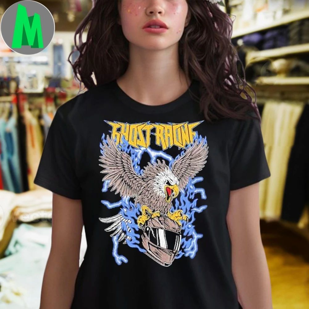 Ghost Racing Clothing Blue Flaming Eagle - Adult & Kids T-Shirts, Sweatshirts & Hoodies apparel design preview 4