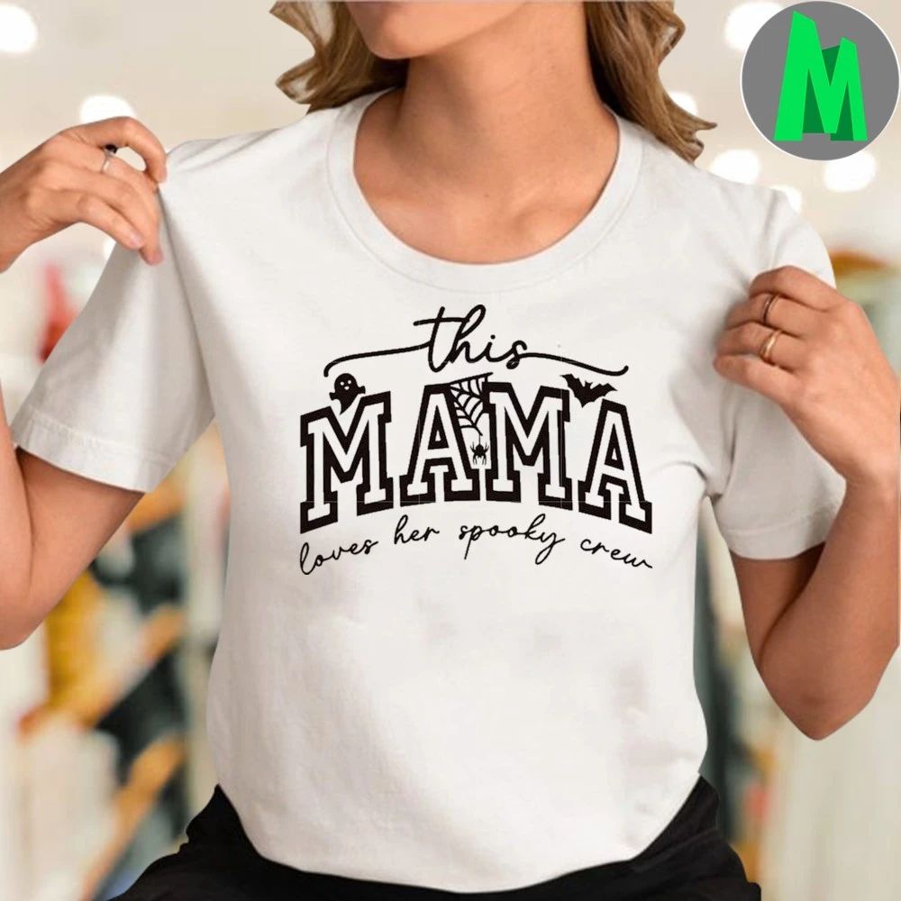 This mama loves her spooky halloween - Adult & Kids T-Shirts, Sweatshirts & Hoodies apparel design preview 4
