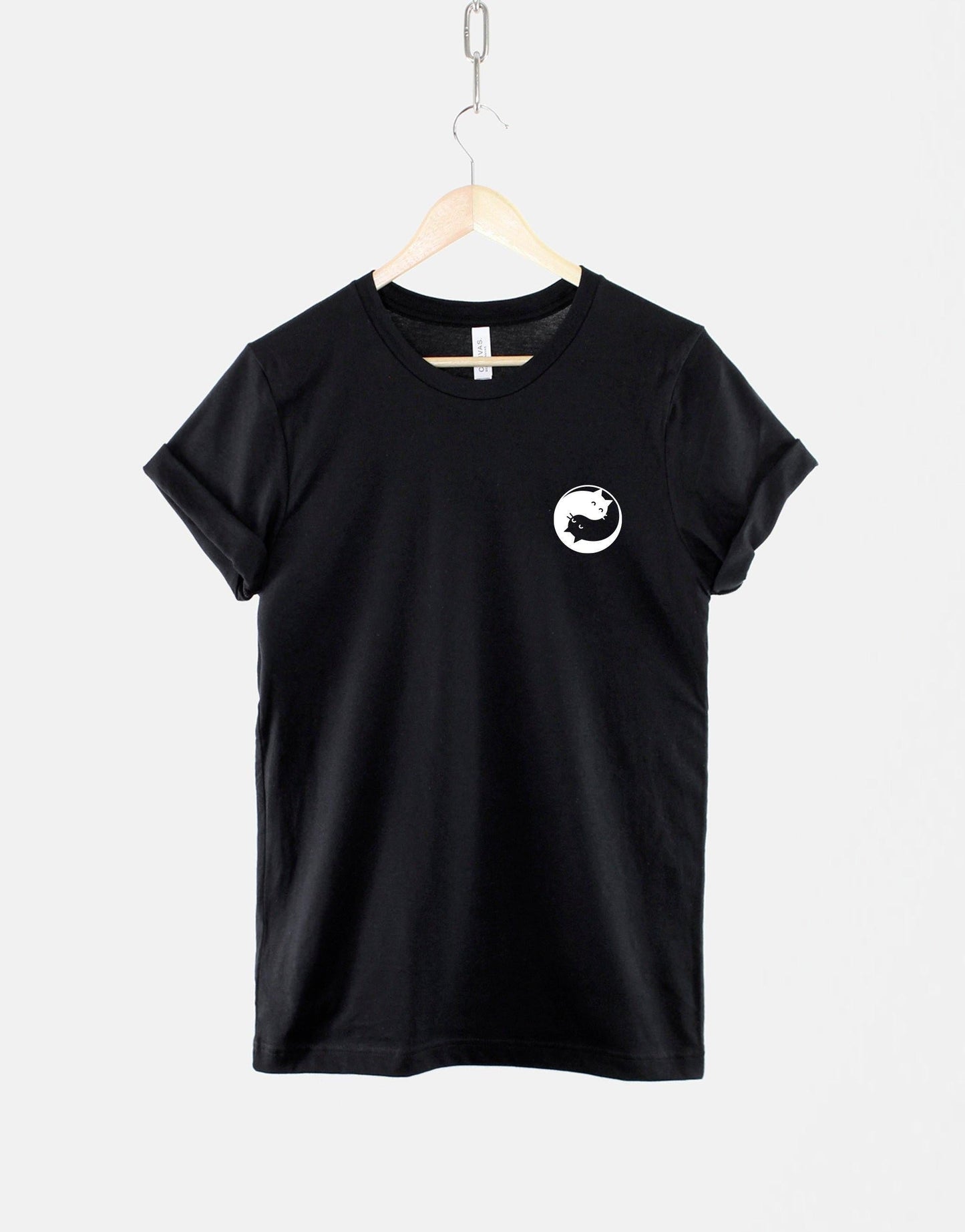 Yin Yang Cats Zen Cat Pocket Tee Black White Unisex T-shirt, Sweatshirt, Hoodie - T-Shirt, Sweatshirt, Hoodie