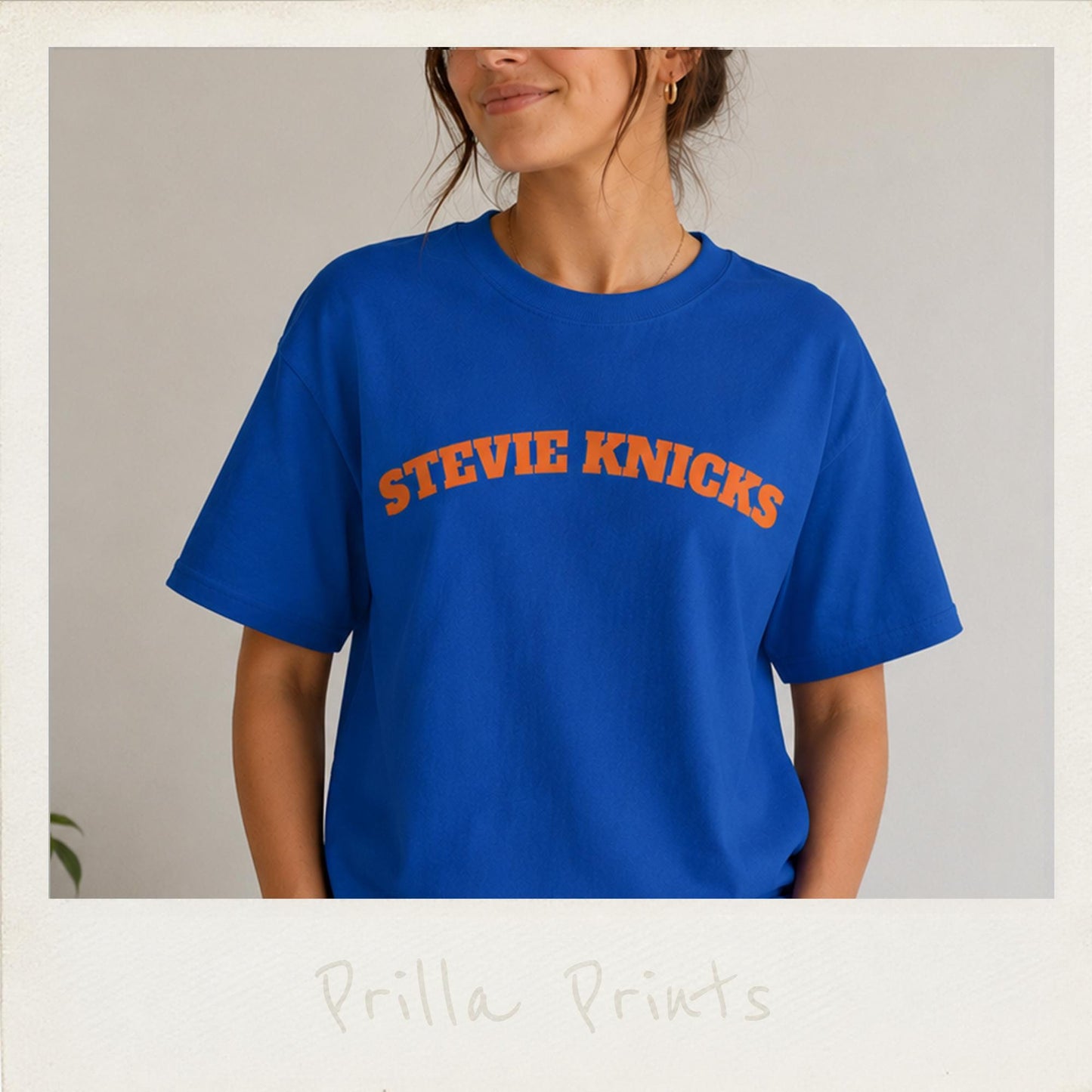 Stevie Knicks Oversized Fit Retro Arch Lettering Basketball Name Tee Celebrity Inspired Nba - T-Shirt, Sweatshirt, Hoodie