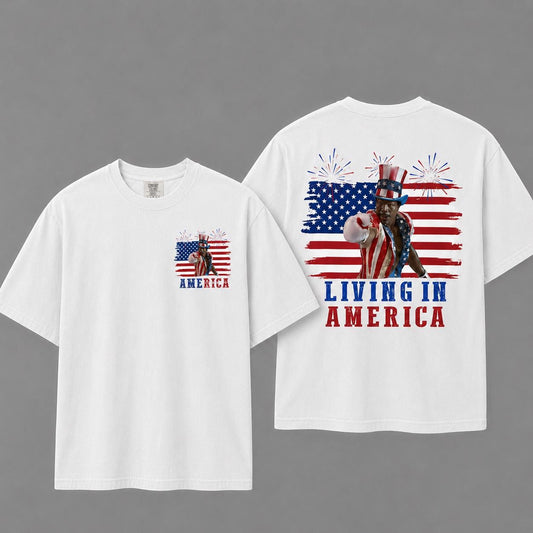 Apollo Creed Living America Comfort Colors Patriotic Boxing Fourth July Vintage America Retro Usa Fighter - T-Shirt, Sweatshirt, Hoodie