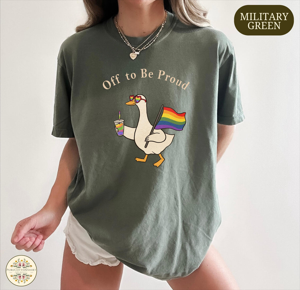 Off Proud Comfort Colors Pride Goose Lgbtq Rainbow Tee Pride Month Sweater Lesbian Gay Pride Human Rights Tee - T-Shirt, Sweatshirt, Hoodie