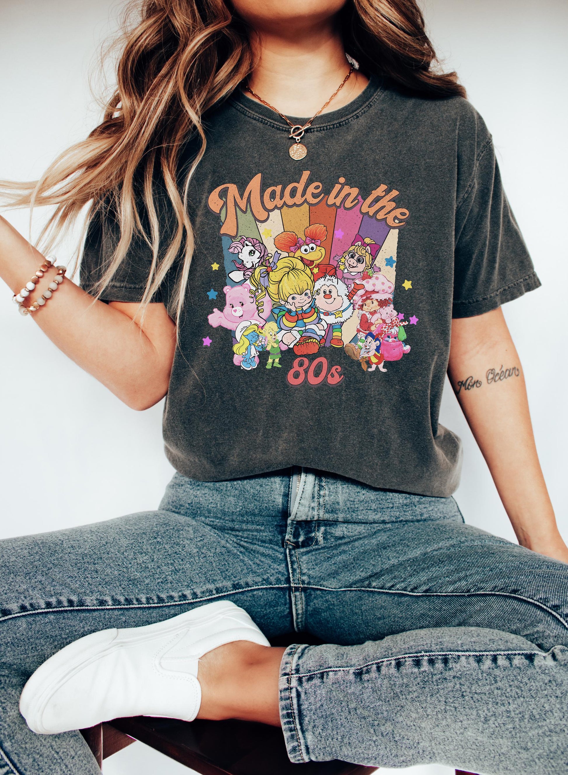 Cartoon Friends Nostalgia Made 80s 80s Y2k Tee 80s Party Rainbow Vintage 1980 Tee Birthday - T-Shirt, Sweatshirt, Hoodie