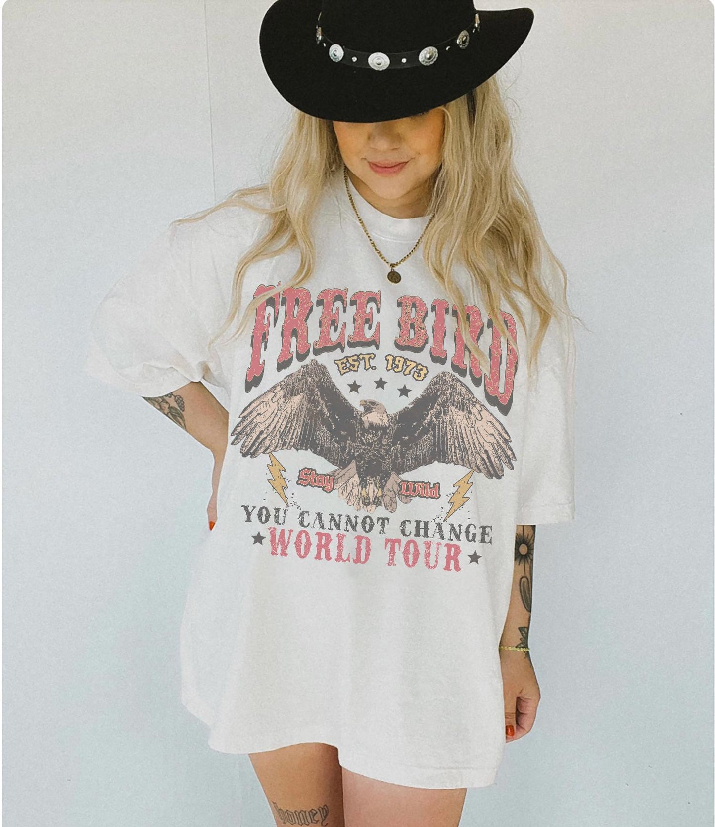 70s Rock Free Bird Comfort Colors Band Old School Band Retro Music Rock Band Tee - T-Shirt, Sweatshirt, Hoodie