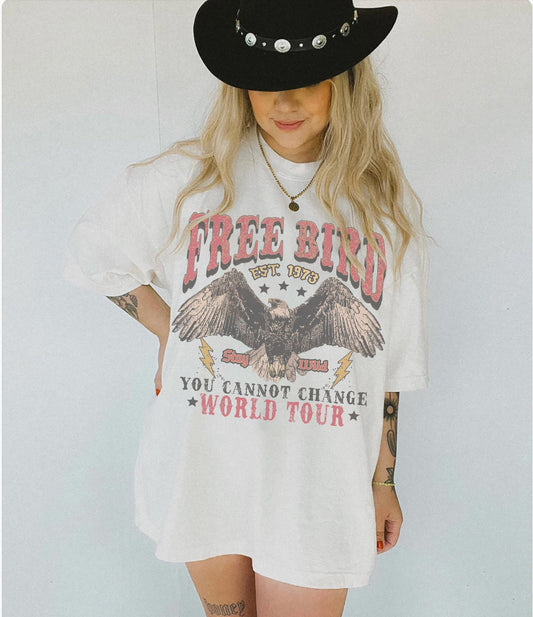 70s Rock Free Bird Comfort Colors Band Old School Band Retro Music Rock Band Tee - T-Shirt, Sweatshirt, Hoodie