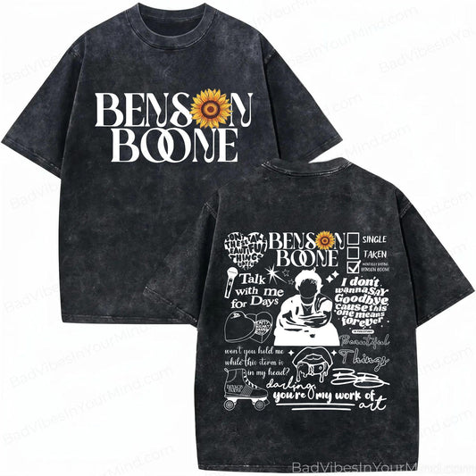 Benson Boone Wash Wanted Man Tour 2026 Comfort Color Vintage Concert Tee Benson Boone Fan Music Tour - T-Shirt, Sweatshirt, Hoodie