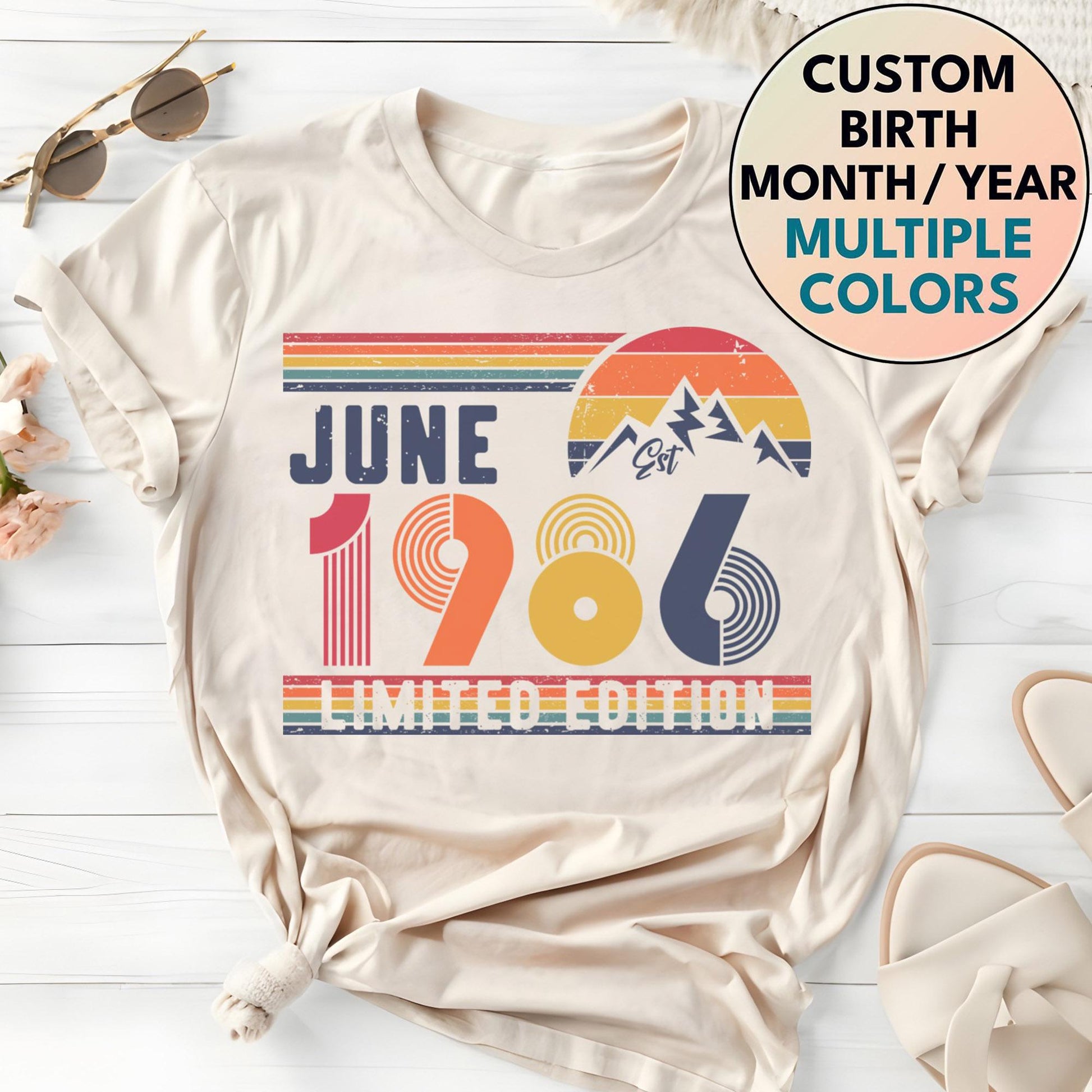 40th Birthday Retro 1986 Birthday 40 Years Bday Number Forties Bday Tee Wife Husband - T-Shirt, Sweatshirt, Hoodie