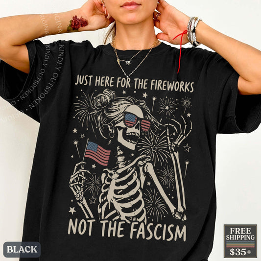 Anti Fascist July 4th Feminist Patriotic Comfort Colors Tee Liberal Fourth July Gothic America Protest Tee - T-Shirt, Sweatshirt, Hoodie