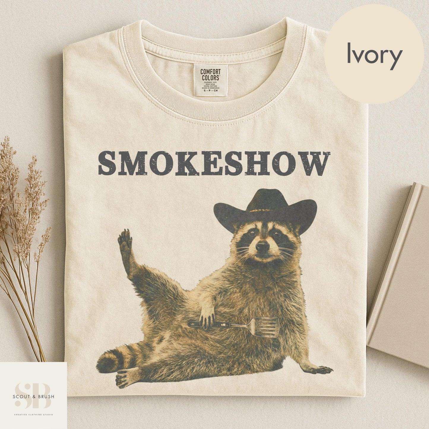 Comfort Colors Cowboy Raccoon Animal Meme Bbq Grill Raccoon Tee Silly Novelty - T-Shirt, Sweatshirt, Hoodie