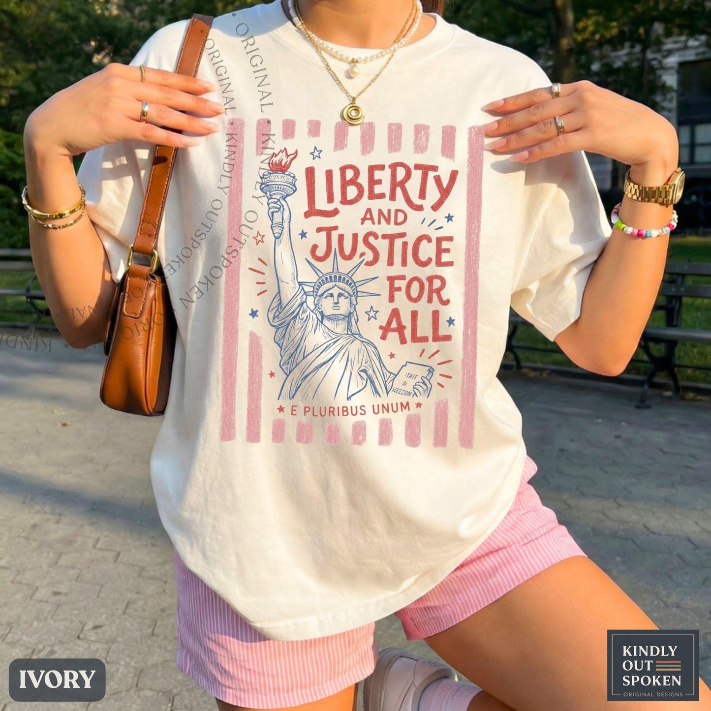 Liberty Justice Ll Comfort Colors Liberal Fourth July Tee Social Justice Human Rights Usa 250 - T-Shirt, Sweatshirt, Hoodie