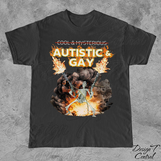 Autistic Gay Skeleton Explosion Unisex T-shirt, Sweatshirt, Hoodie - T-Shirt, Sweatshirt, Hoodie