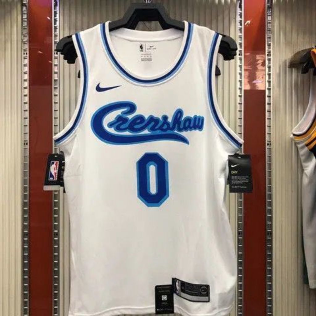 0 kuzma lakers crenshaw jersey white Style 1 Basketball Jersey basketball jersey product view 1