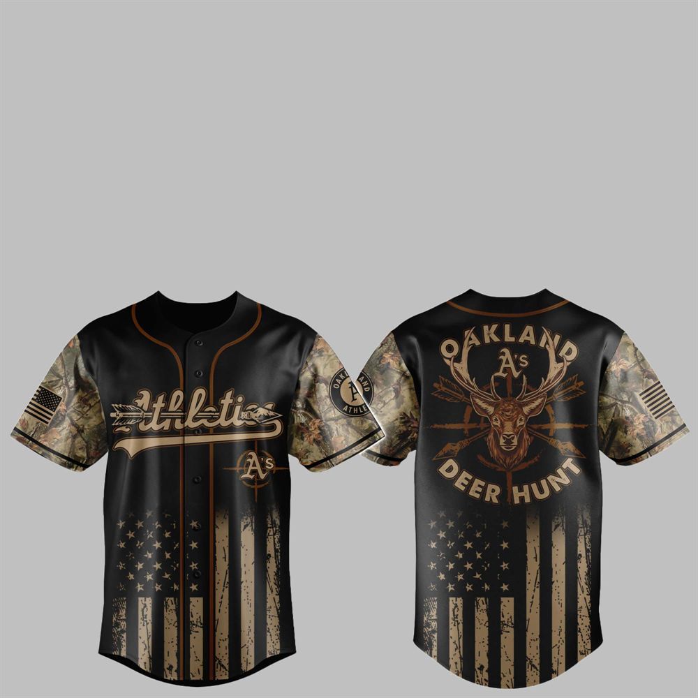 2025 Athletics Deer Hunting Jersey - Grishko.com baseball jersey product view 1