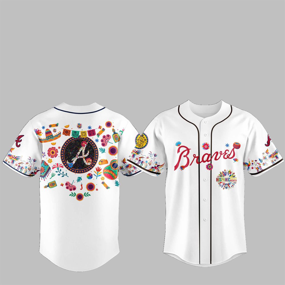2025 Braves National Hispanic Heritage Month Jersey baseball jersey product view 1