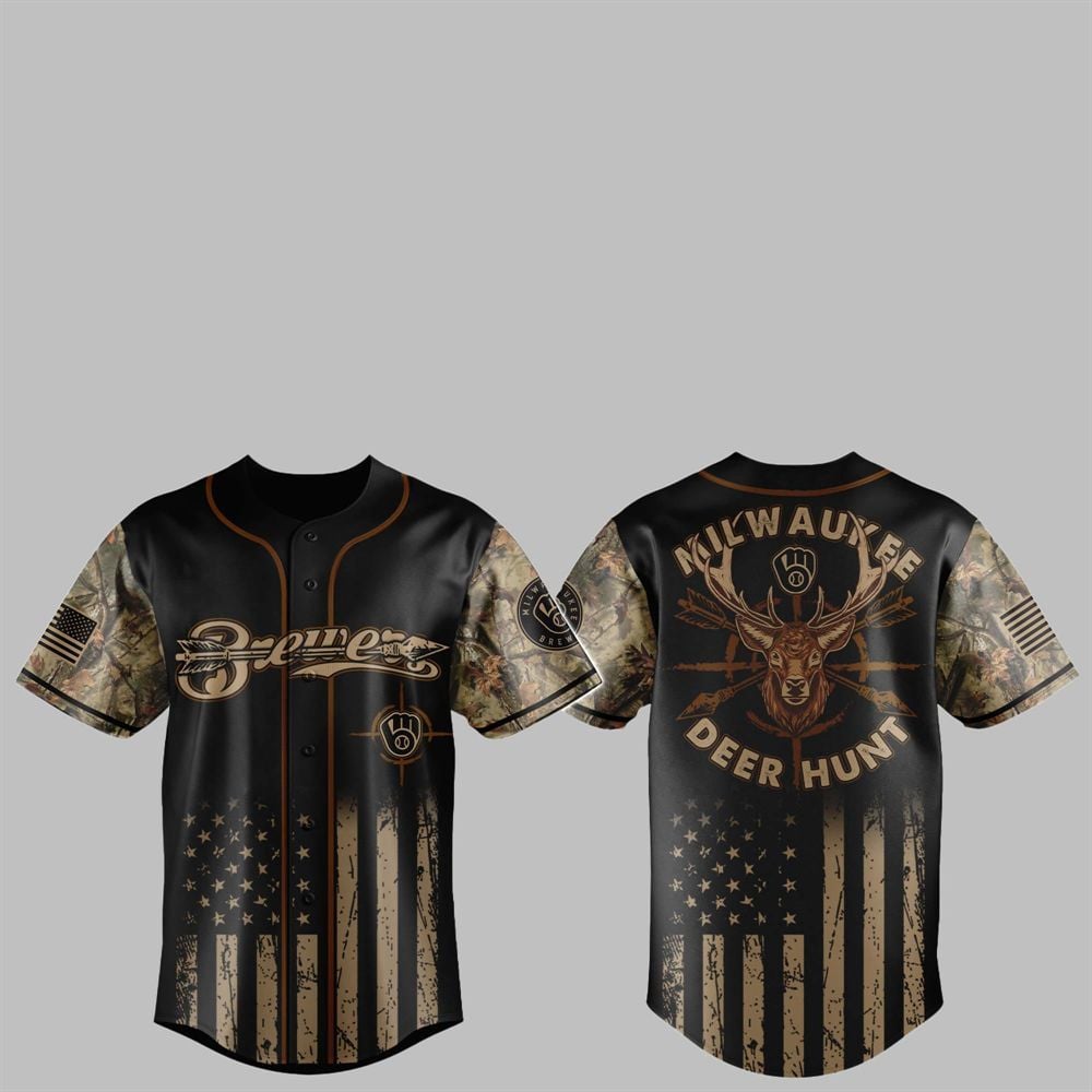 2025 Brewers Deer Hunting Jersey baseball jersey product view 1
