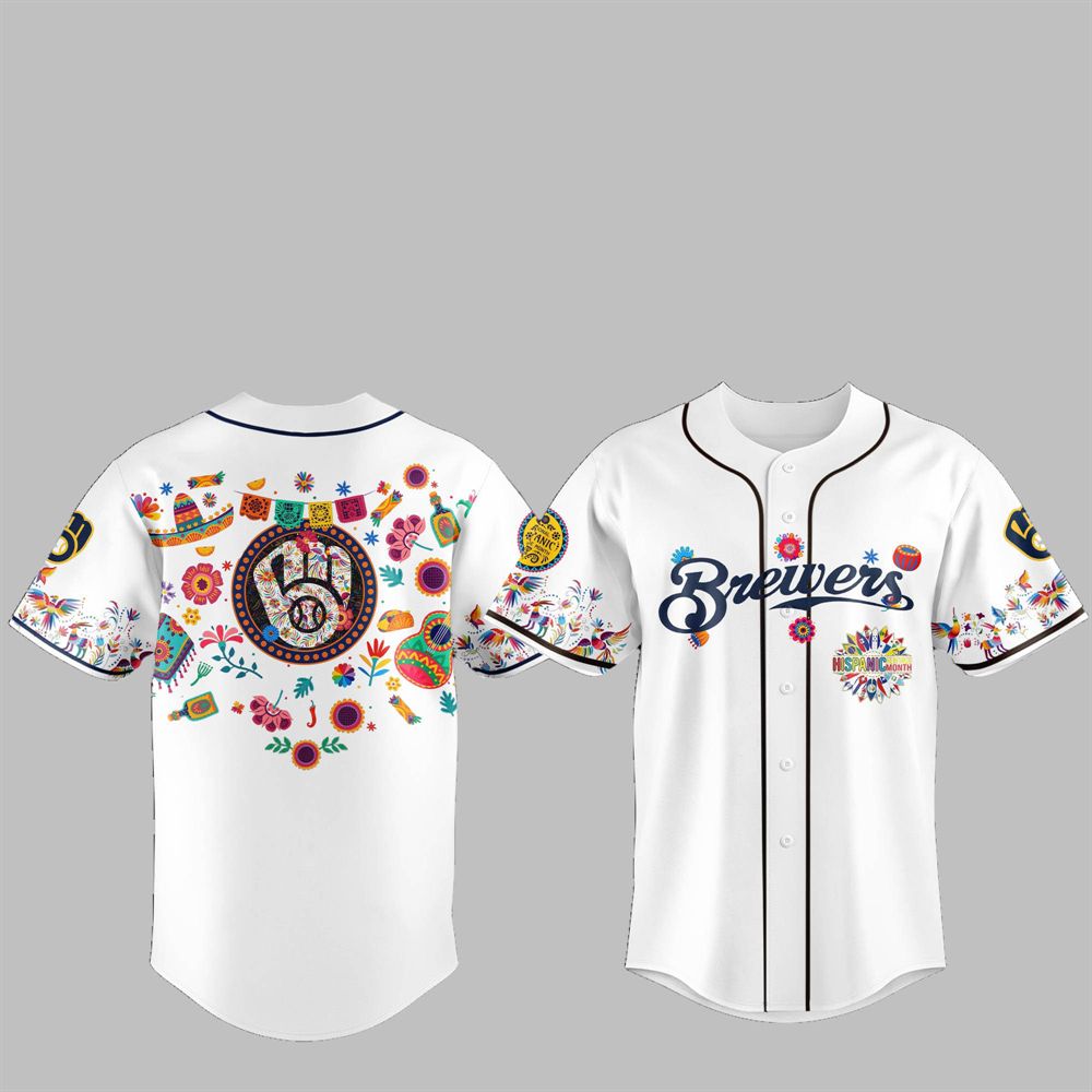 2025 Brewers National Hispanic Heritage Month Jersey - Grishko.com baseball jersey product view 1