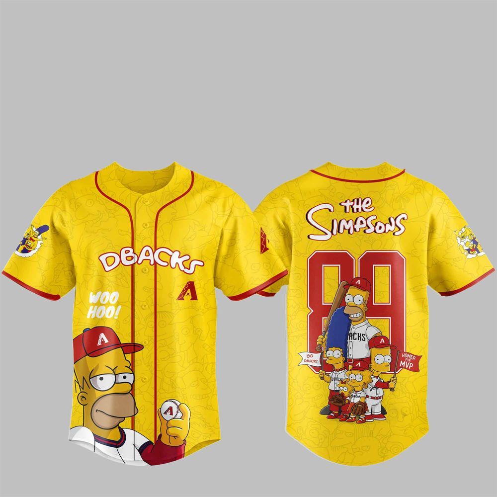 2025 Diamondbacks The Simpsons Jersey - Grishko.com baseball jersey product view 1