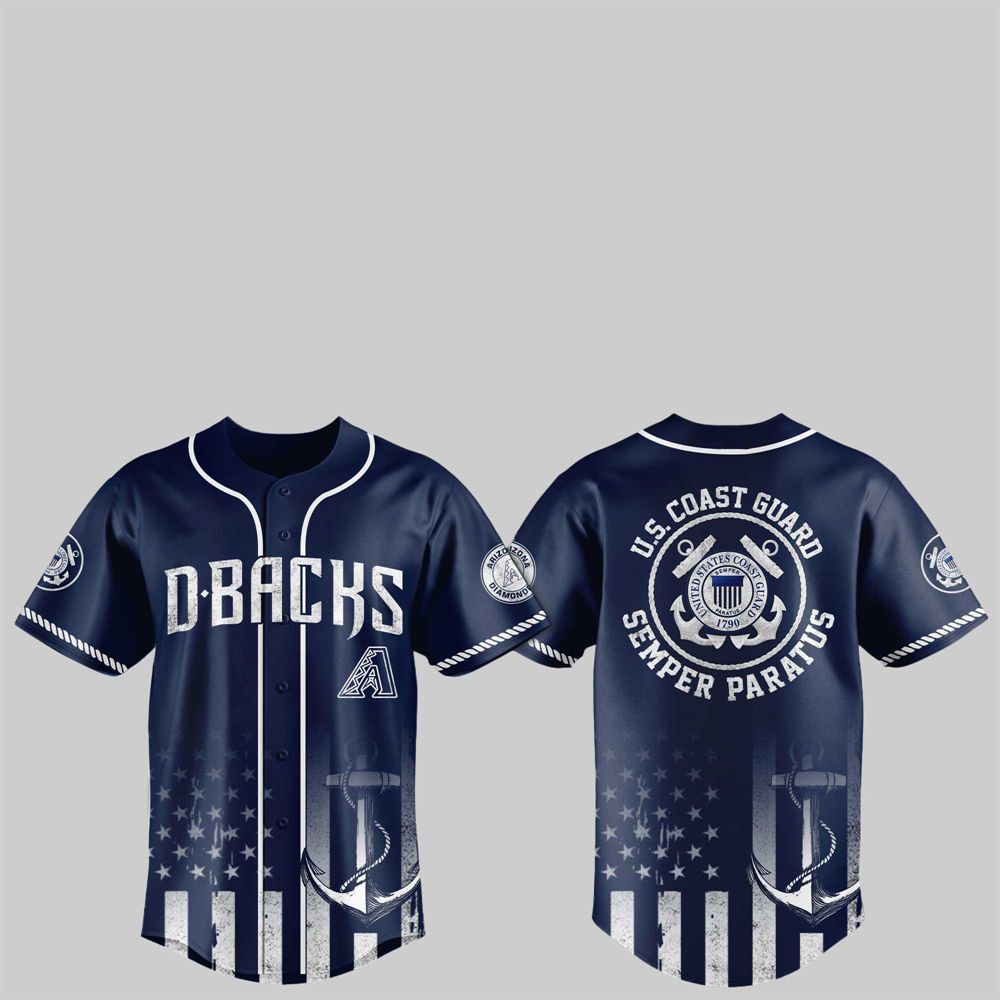 2025 Diamondbacks US Coast Guard Semper Paratus Jersey - Grishko.com baseball jersey product view 1