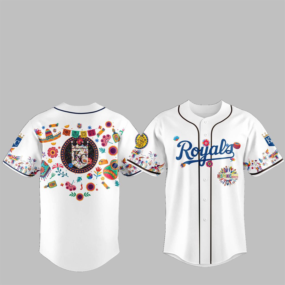 2025 KC Royals National Hispanic Heritage Month Jersey - Grishko.com baseball jersey product view 1
