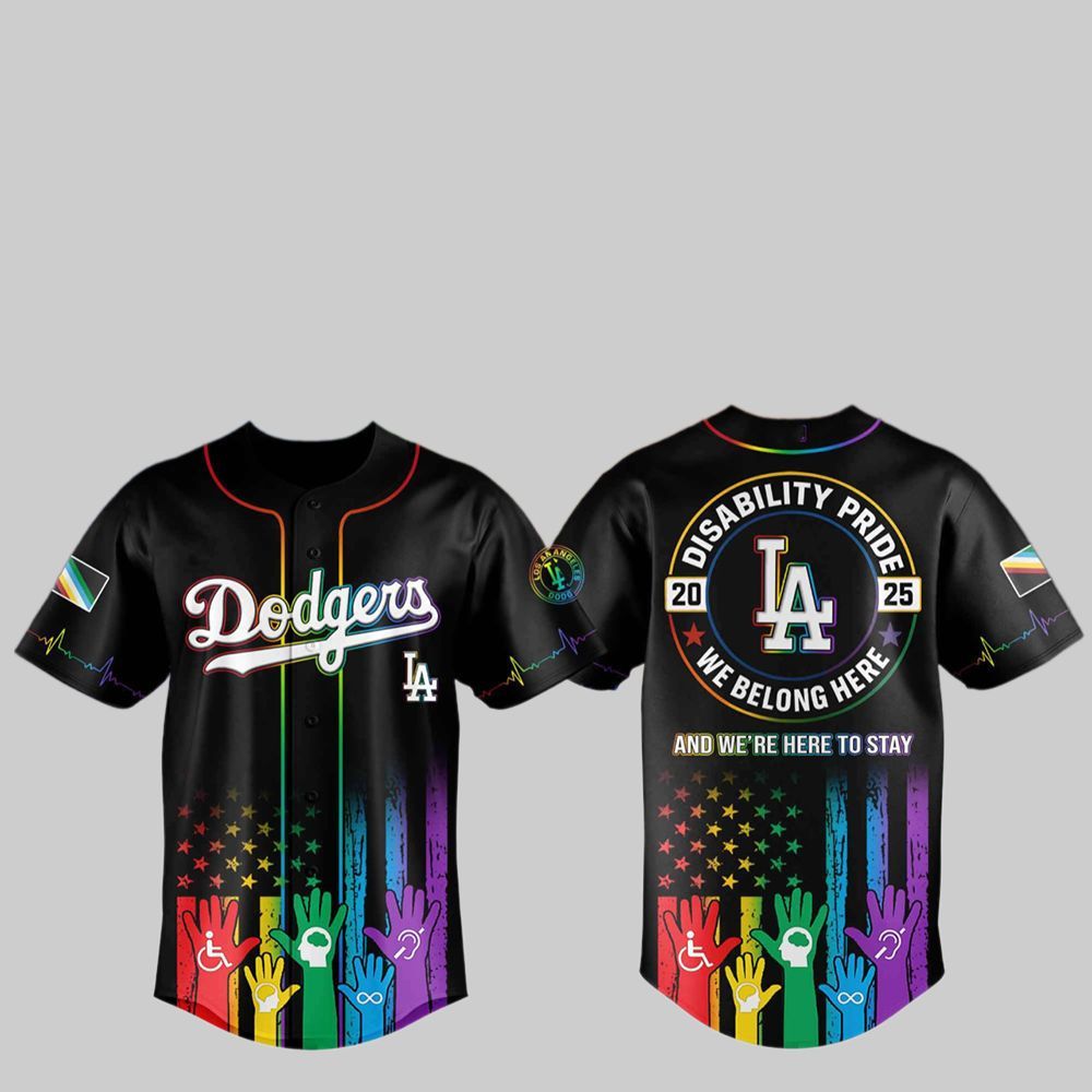 2025 LA Dodgers Pride Month Baseball Jersey baseball jersey product view 1
