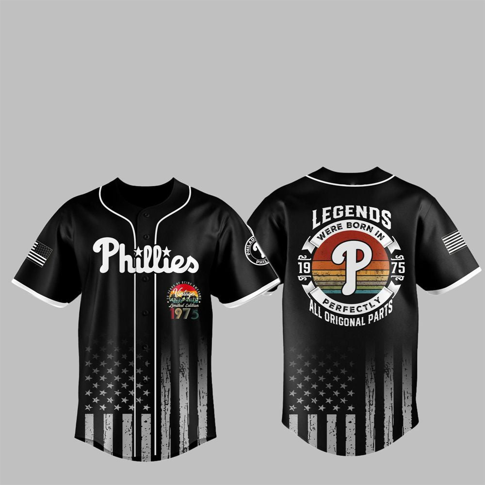 2025 Phillies Legends Were Born 1975 Jersey baseball jersey product view 1