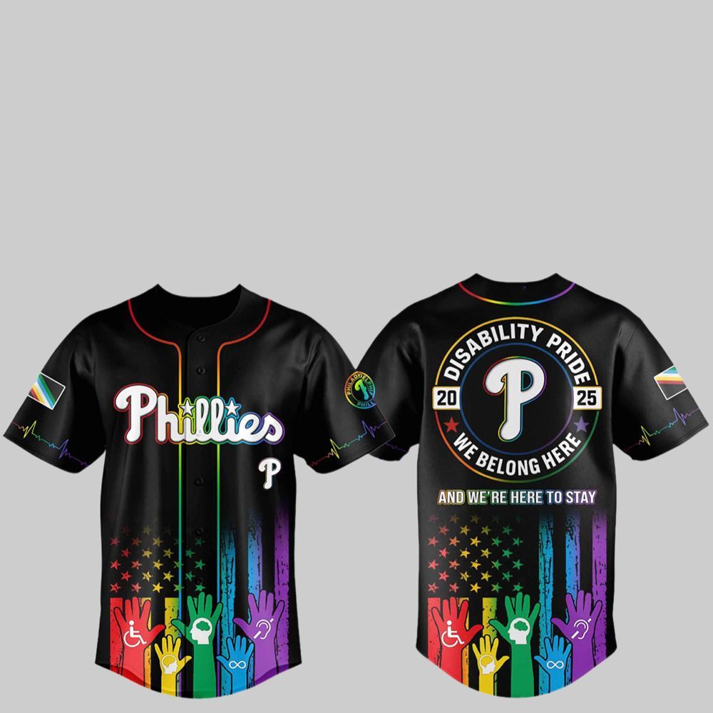 2025 Phillies Pride Month Baseball Jersey baseball jersey product view 1