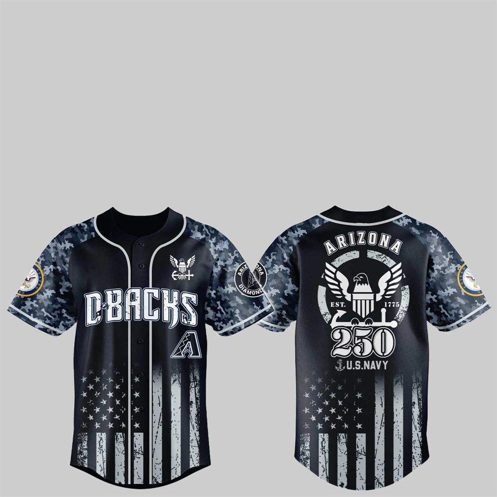 Diamondbacks 250th US NAVY Jersey 2025 baseball jersey product view 1