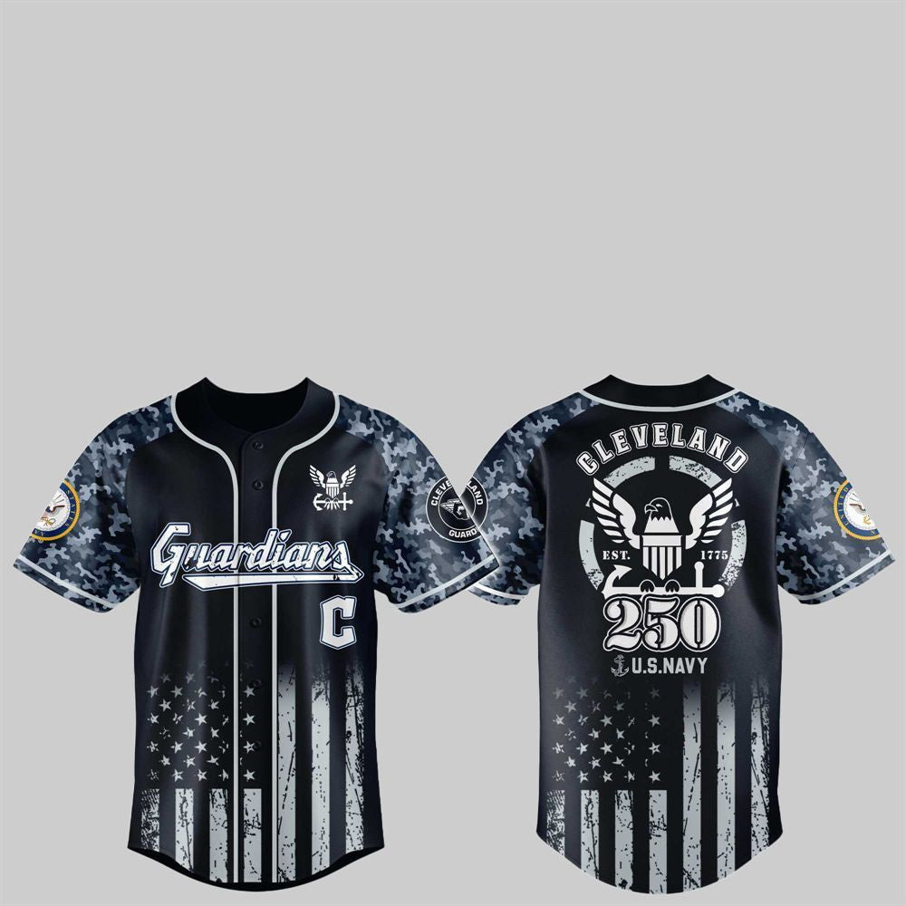 Guardians 250th US NAVY Jersey 2025 - Grishko.com baseball jersey product view 1