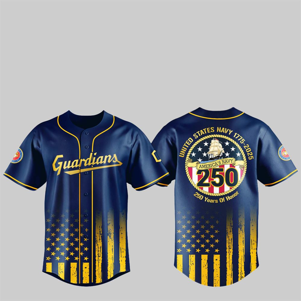 Guardians US NAVY 250th Birthday Celebration Jersey - Grishko.com baseball jersey product view 1