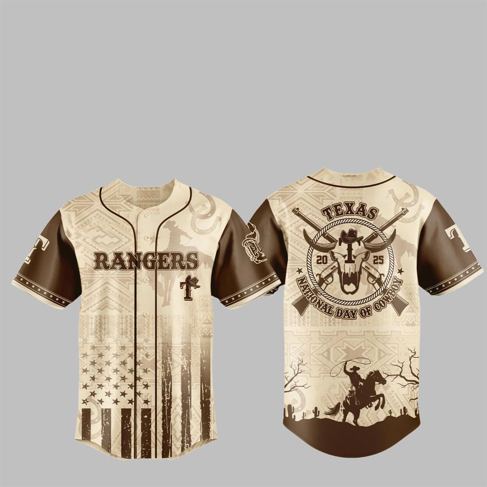 Rangers National Day of Cowboy 2025 Jersey - Grishko.com sports jersey product view 1