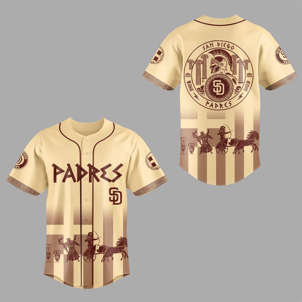 SD Padres Greek Heritage Night 2025 Jersey baseball jersey product view 1