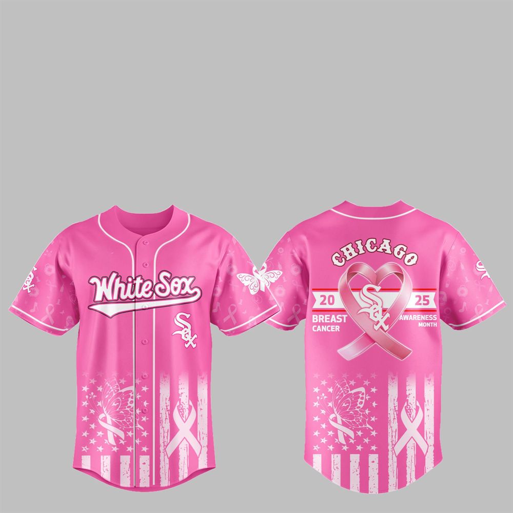 White Sox 2025 Breast Cancer Awareness Month Jersey - Grishko.com baseball jersey product view 1