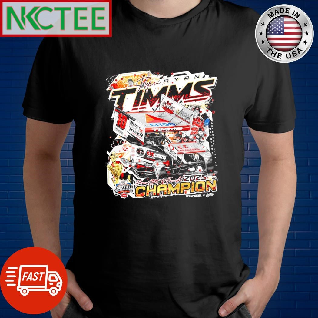 10 Flynn Ryan Timms 2025 champion car shirt Unisex T-shirt, Sweatshirt, Hoodie, Long Sleeve Tee - T-Shirt, Sweatshirt, Hoodie