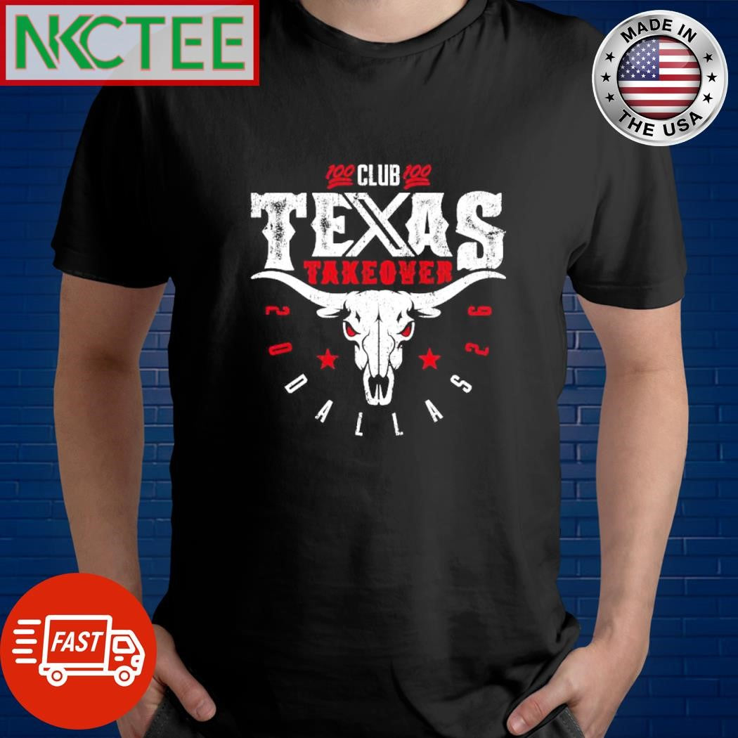 100 Club Texas takeover 2025 Dallas bull head shirt Unisex T-shirt, Sweatshirt, Hoodie, Long Sleeve Tee - T-Shirt, Sweatshirt, Hoodie