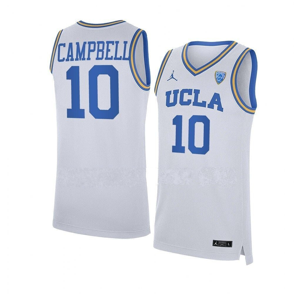 10 Tyger Campbell UCLA Bruins NCAA Basketball Replica Jersey White_conew1 College Football Jersey football jersey product view 1