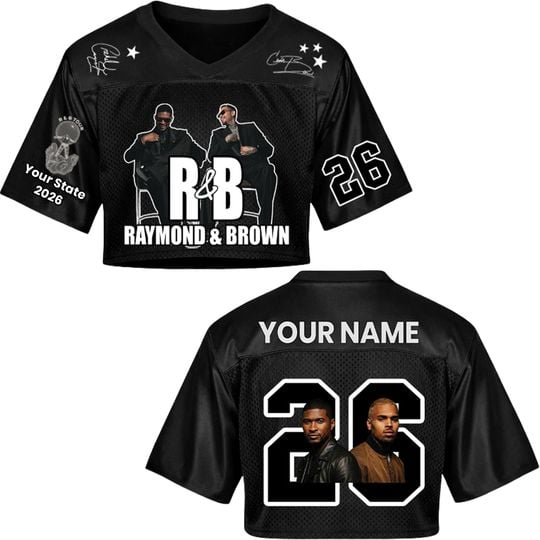 Custom Usher and Chris Brown RnB Tour 2026 Crop Jersey sports jersey product view 1