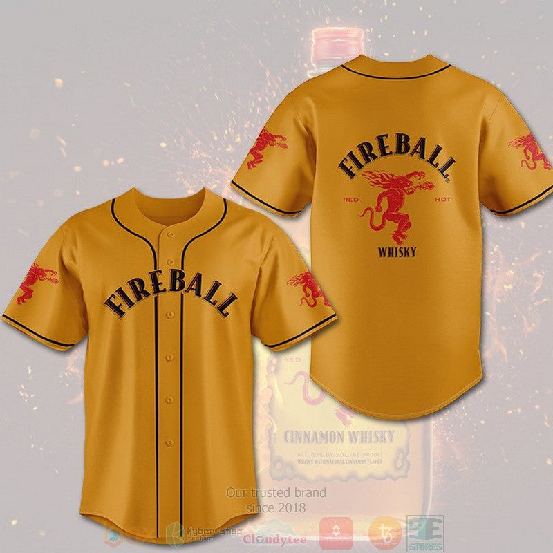 Fireball Cinnamon Whisky Baseball shirt baseball jersey product view 1