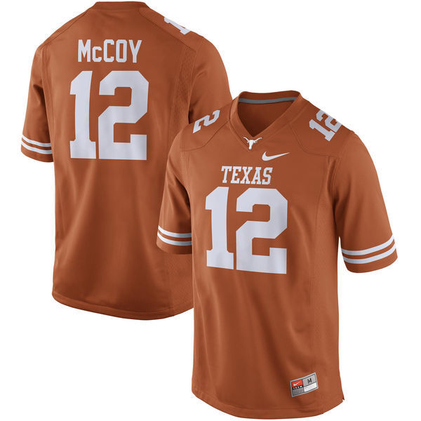 12 McCoy Dark Orange College Football Jersey football jersey product view 1