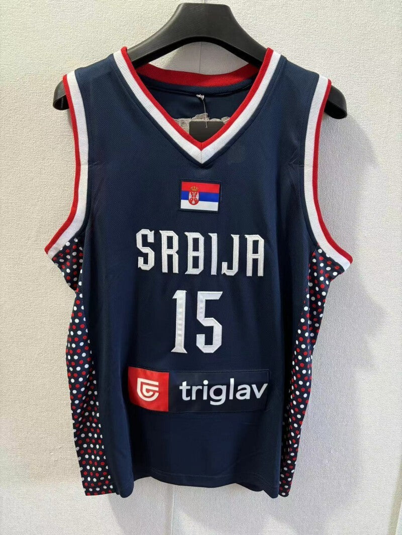 15 Nikola Jokic 2024 Team Jokic 15 # Blue Jersey Style 2 Basketball Jersey basketball jersey product view 1