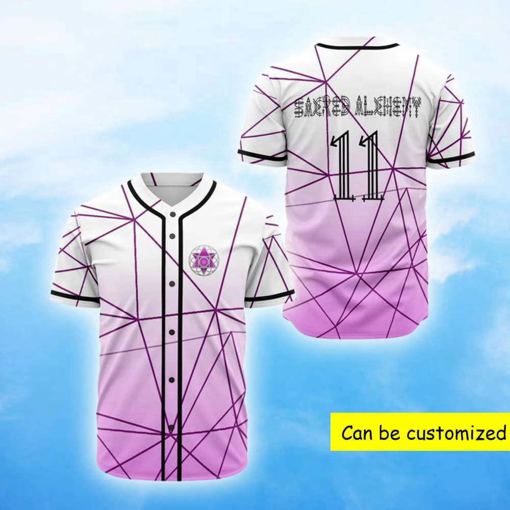 Custom Sacred Alchemy Rave EDM Baseball Jersey – Personalize Your Style baseball jersey product view 2