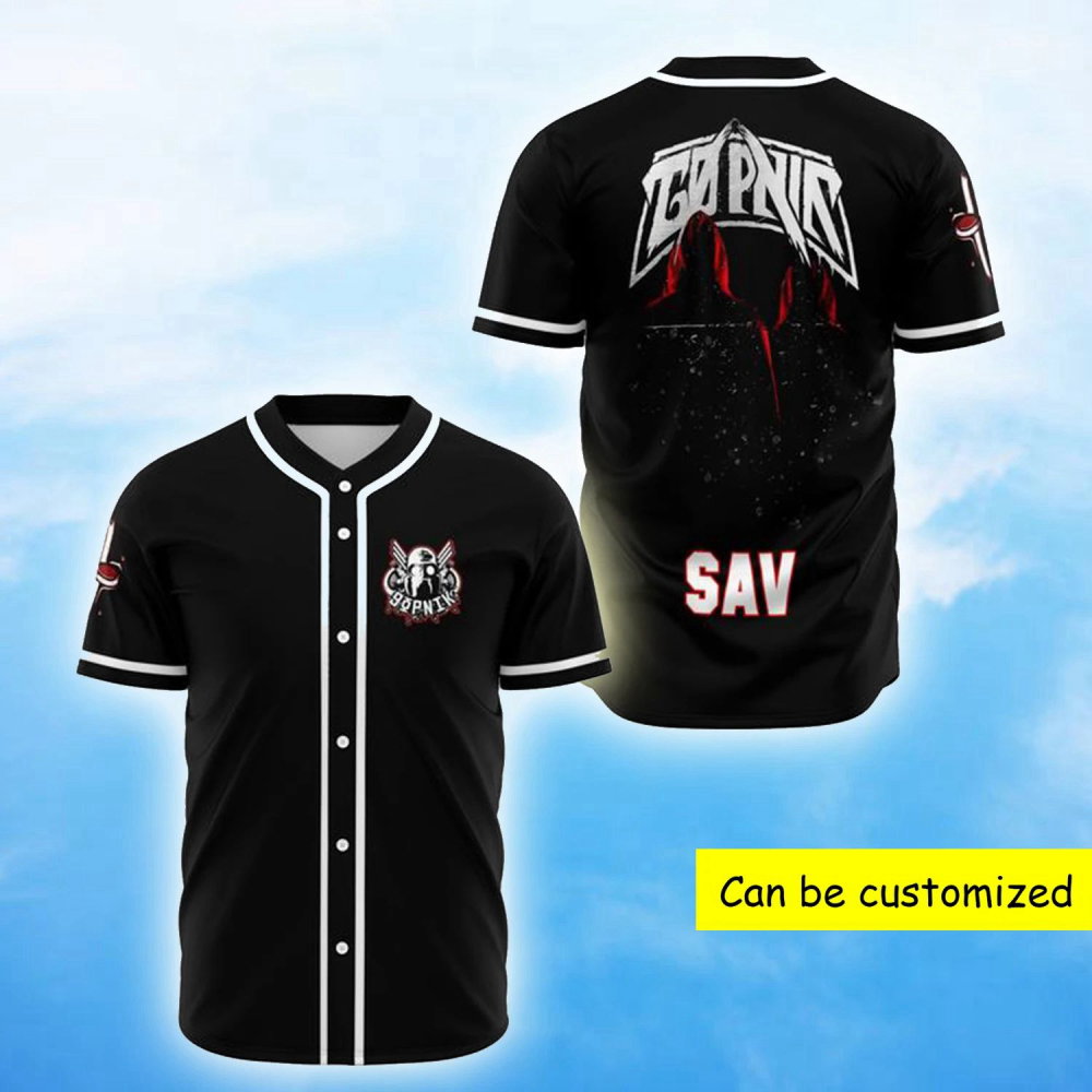 Custom Savannah Black Rave EDM Baseball Jersey - Personalized Style, - Aopprinter baseball jersey product view 2