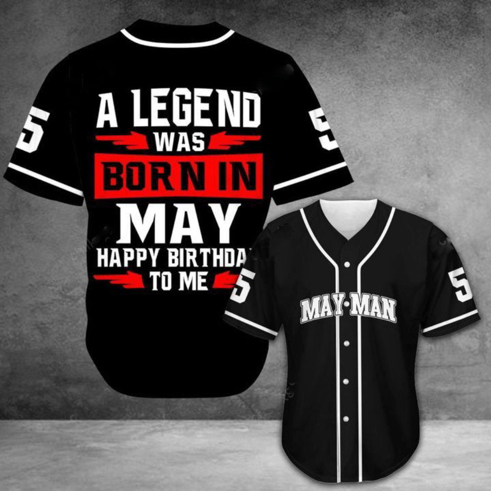 Custom A Legend Was Born Month Baseball Jersey – Personalized & Stylish baseball jersey product view 2