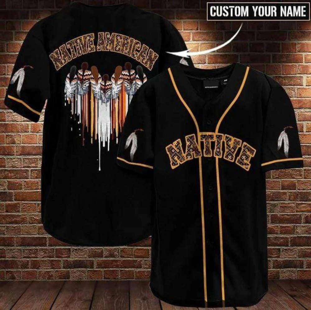 Custom Native American Woman Baseball Jersey – Personalized Design for Authentic Style baseball jersey product view 2