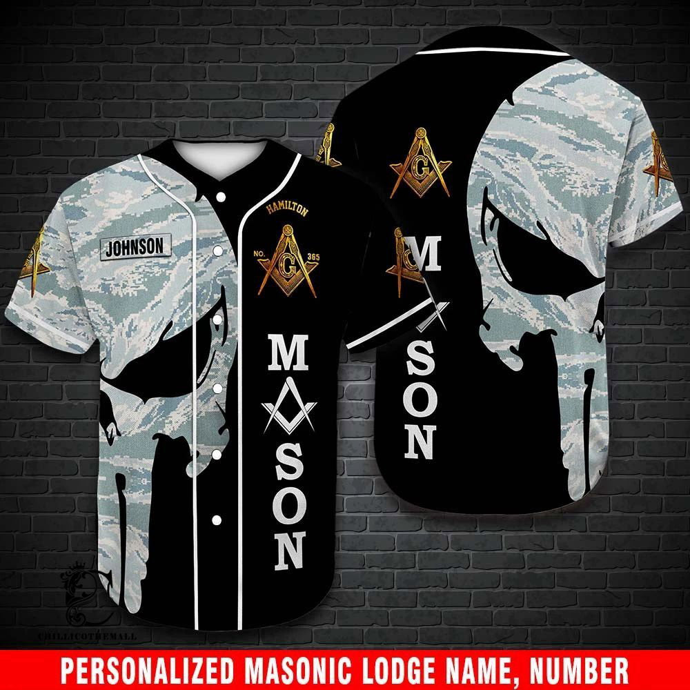 Custom Air Force Skull Baseball Jersey – Personalized Mason Design baseball jersey product view 2