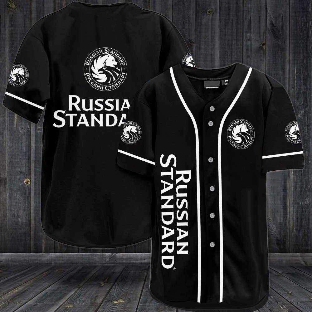 Russian Standard Vodka Baseball Jersey: Stylish & Authentic Sports Apparel baseball jersey product view 1