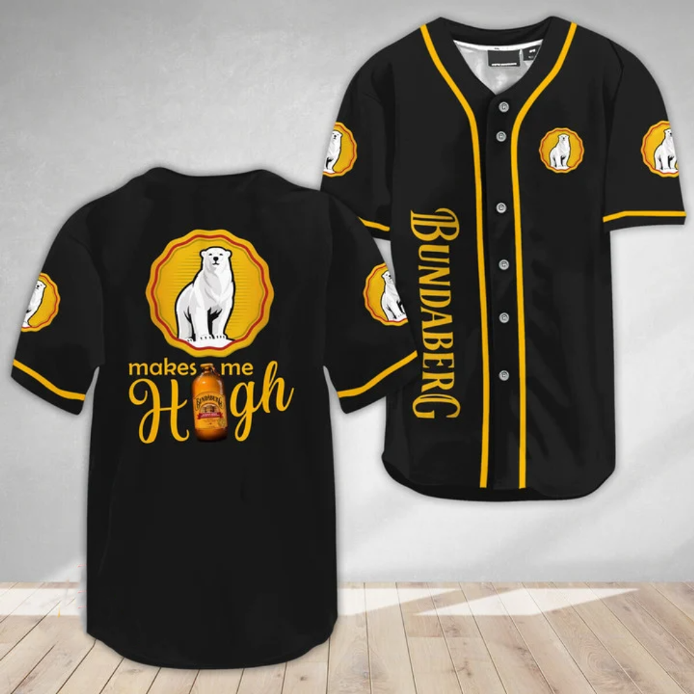 Bundaberg Make Me High Baseball Jersey: The Ultimate Game-Day Apparel! baseball jersey product view 1