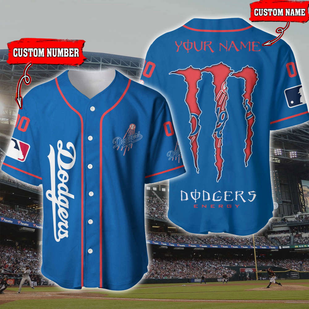 Customized Los Angeles Dodgers 3D Printed Baseball Jersey – Personalize Your Fan Gear baseball jersey product view 1