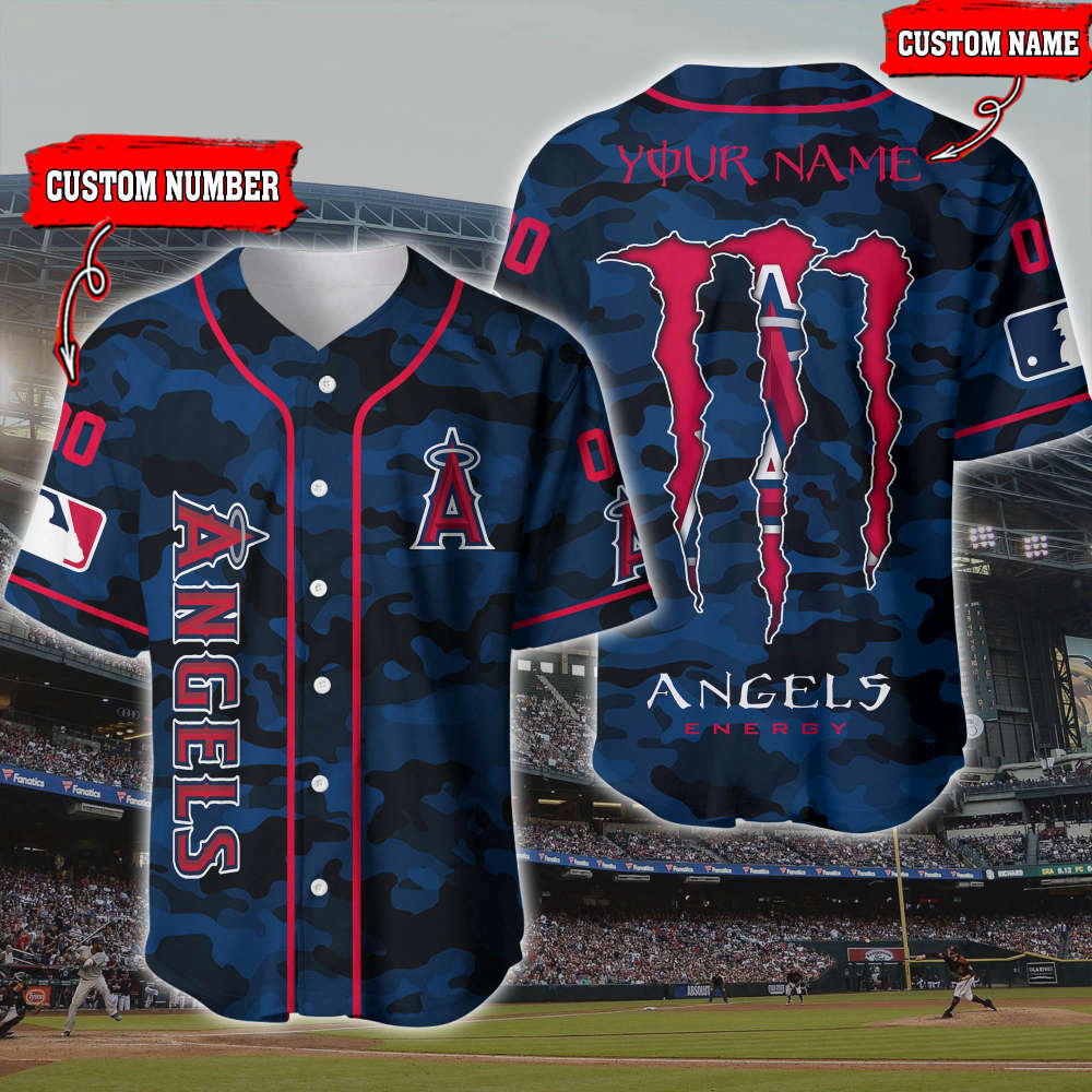 Customized 3D Printed Los Angeles Angels Baseball Jersey – Personalize Your Game baseball jersey product view 1