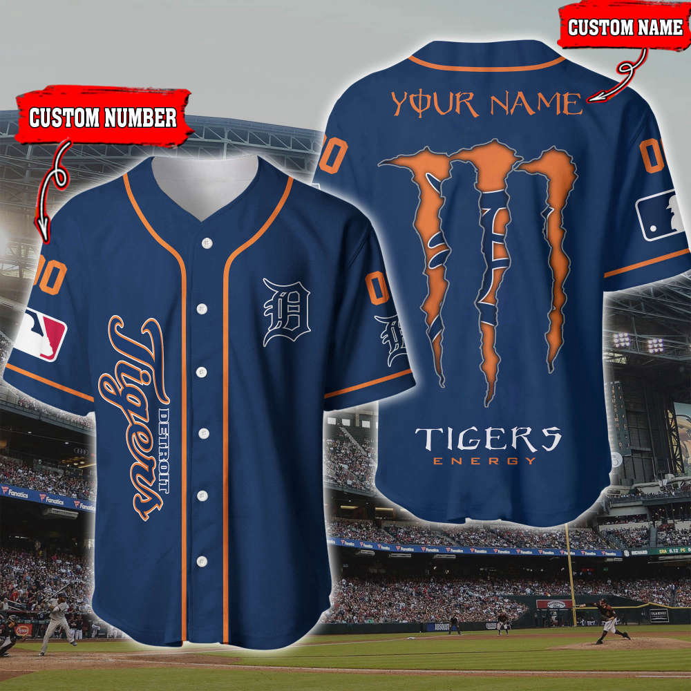 Custom Detroit Tigers 3D Printed Baseball Jersey: Personalize Your Game baseball jersey product view 1